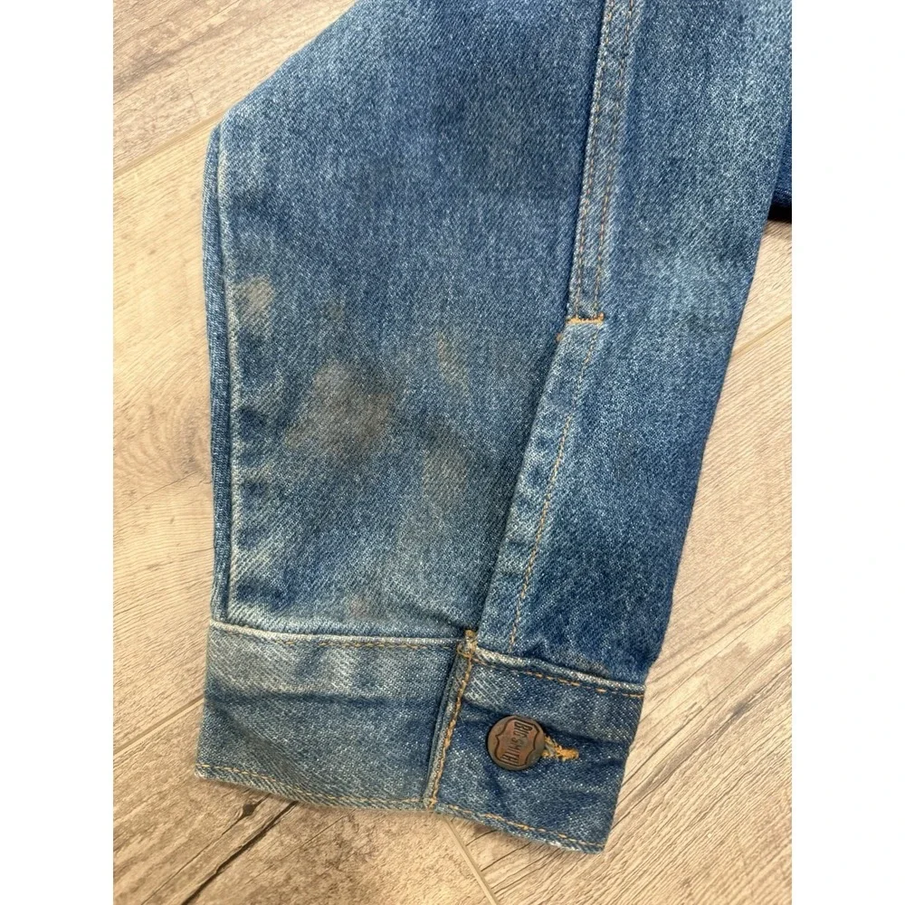 VTG 70s Mens Big Smith Dark Denim Chore‎ Coat Barn Jacket Large Made USA